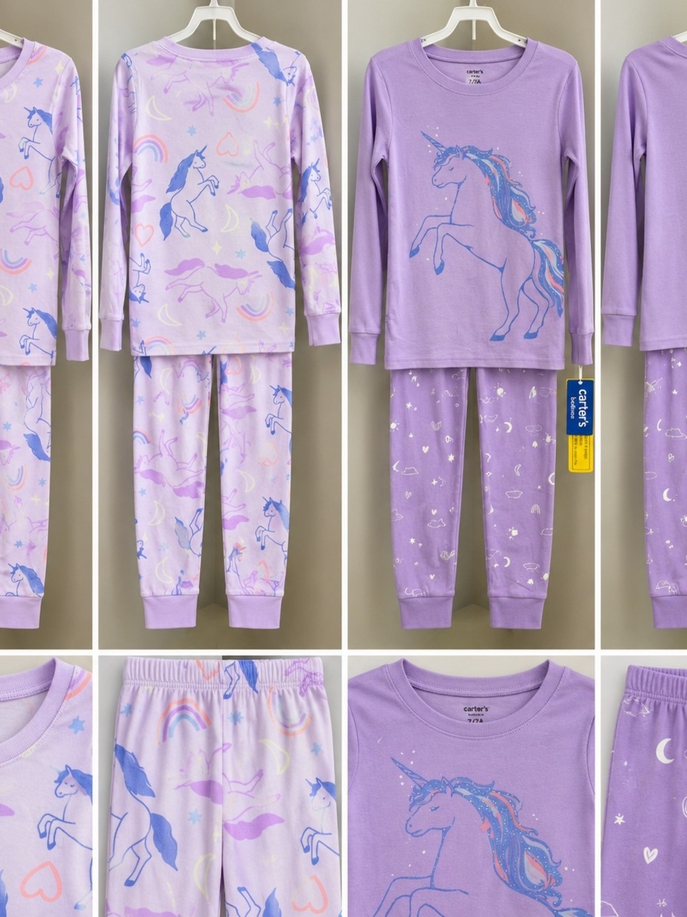 Carter's Lavender and Blue Unicorn Two-Piece Pajama Set